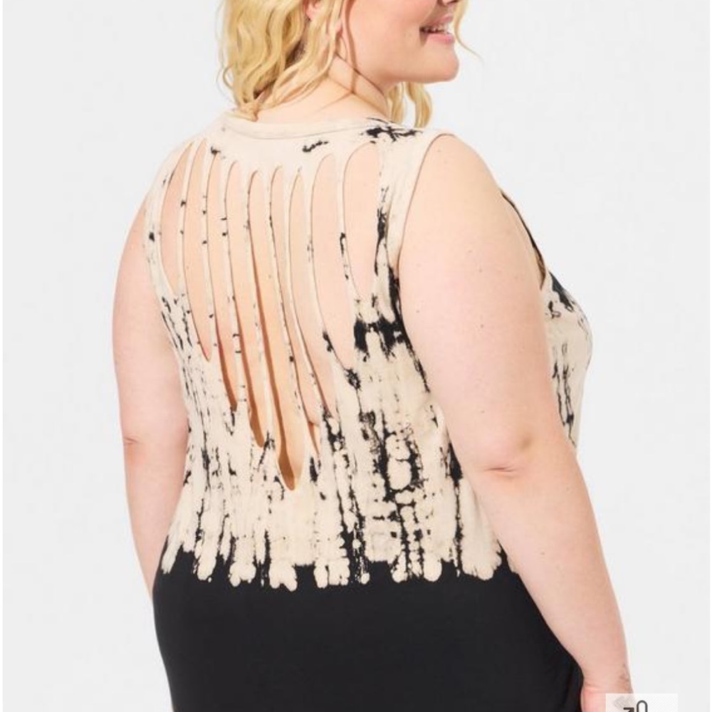 Torrid Vintage Cotton Jersey Crew Neck Slash Back Tank